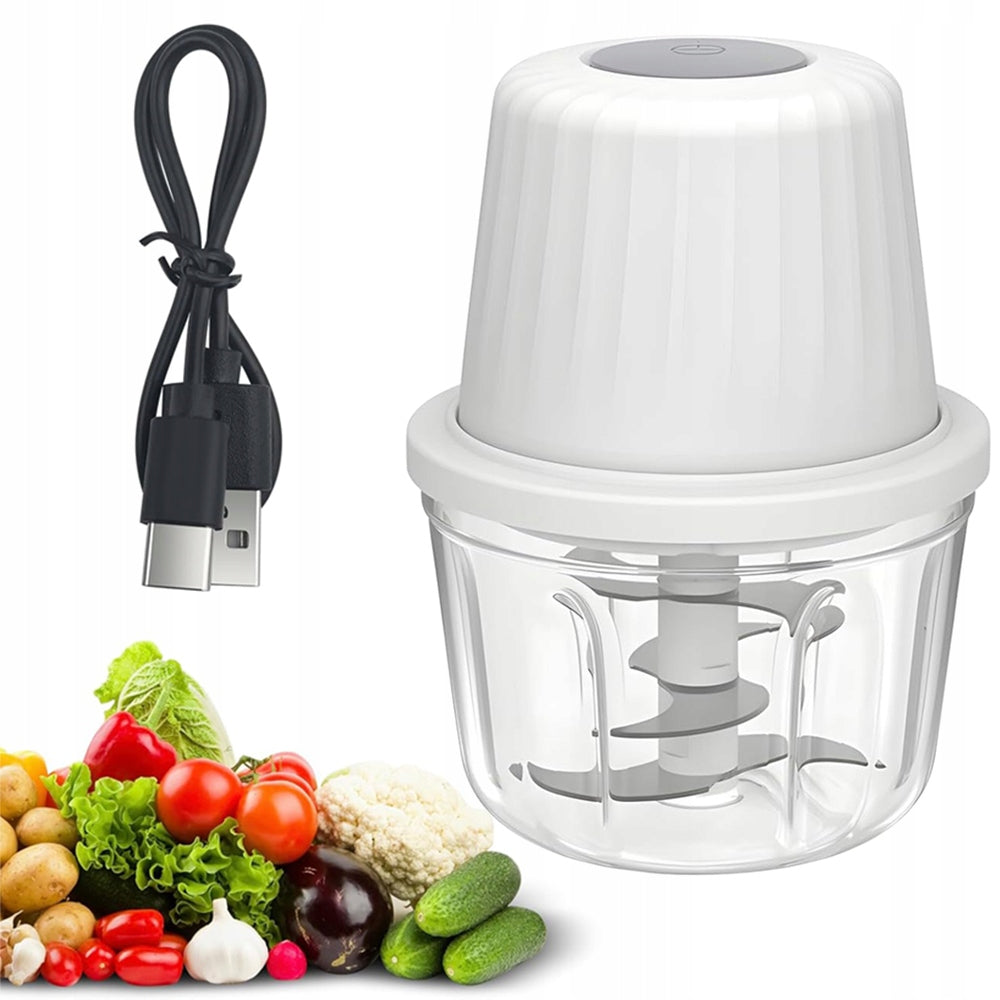 400 ML ELECTRIC CUTTER WITH 6 BLADES FOR GARLIC, ONIONS, PEPPERS AND MEAT