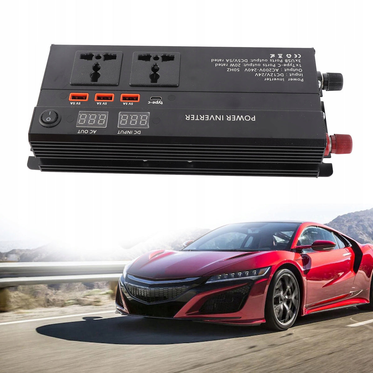 4000W POWER INVERTER MODIFIED SINE WAVE INVERTER WITH LCD VOLTAGE DISPLAY