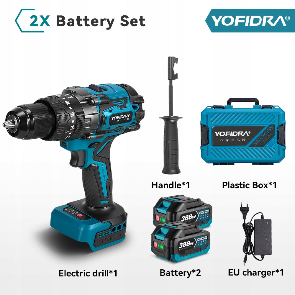 400NM BRUSHLESS Drill POWERFUL 2x21V IMPACT DRILL/DRIVER Manufacturer code sku007202_2PL