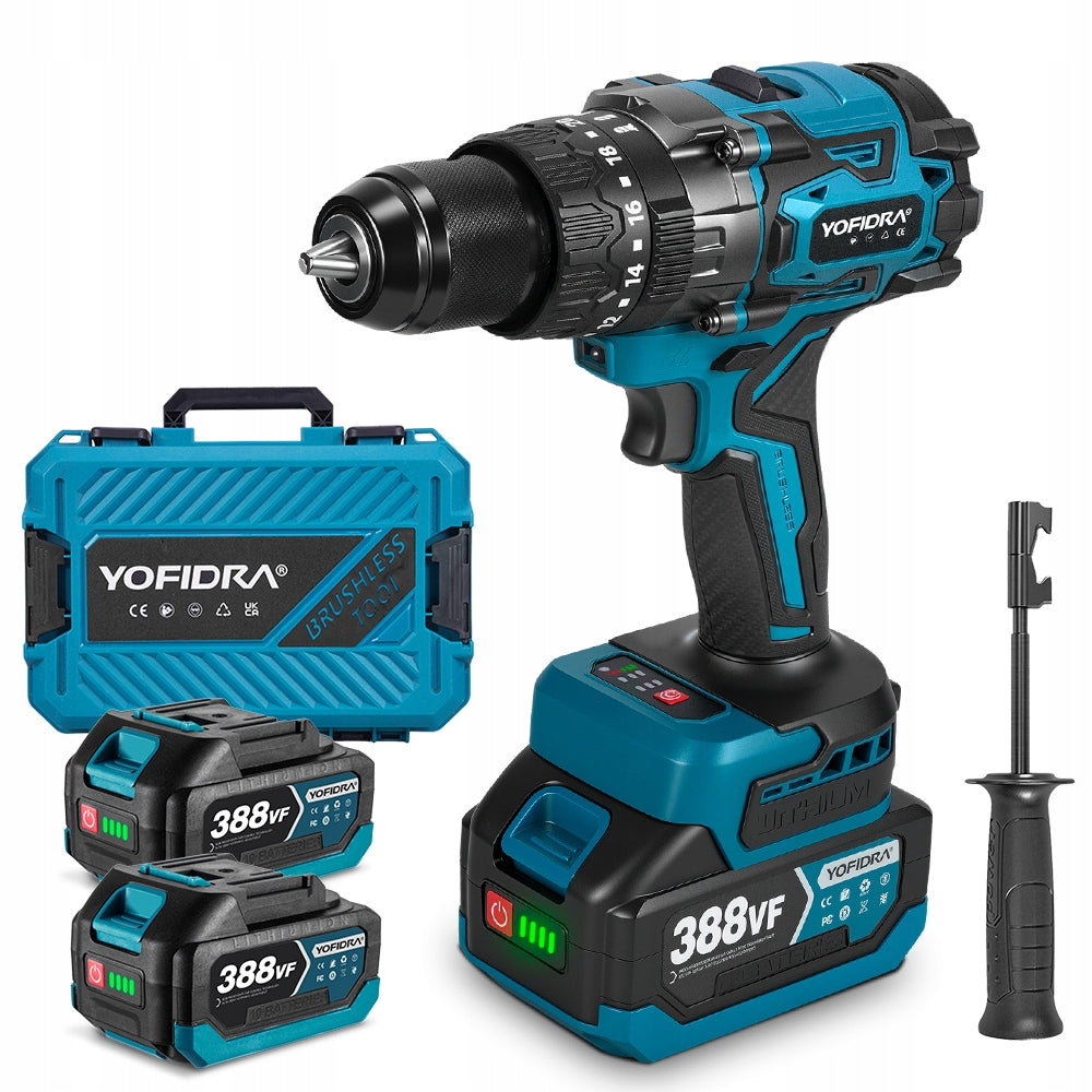 400NM BRUSHLESS Drill POWERFUL 2x21V IMPACT DRILL/DRIVER