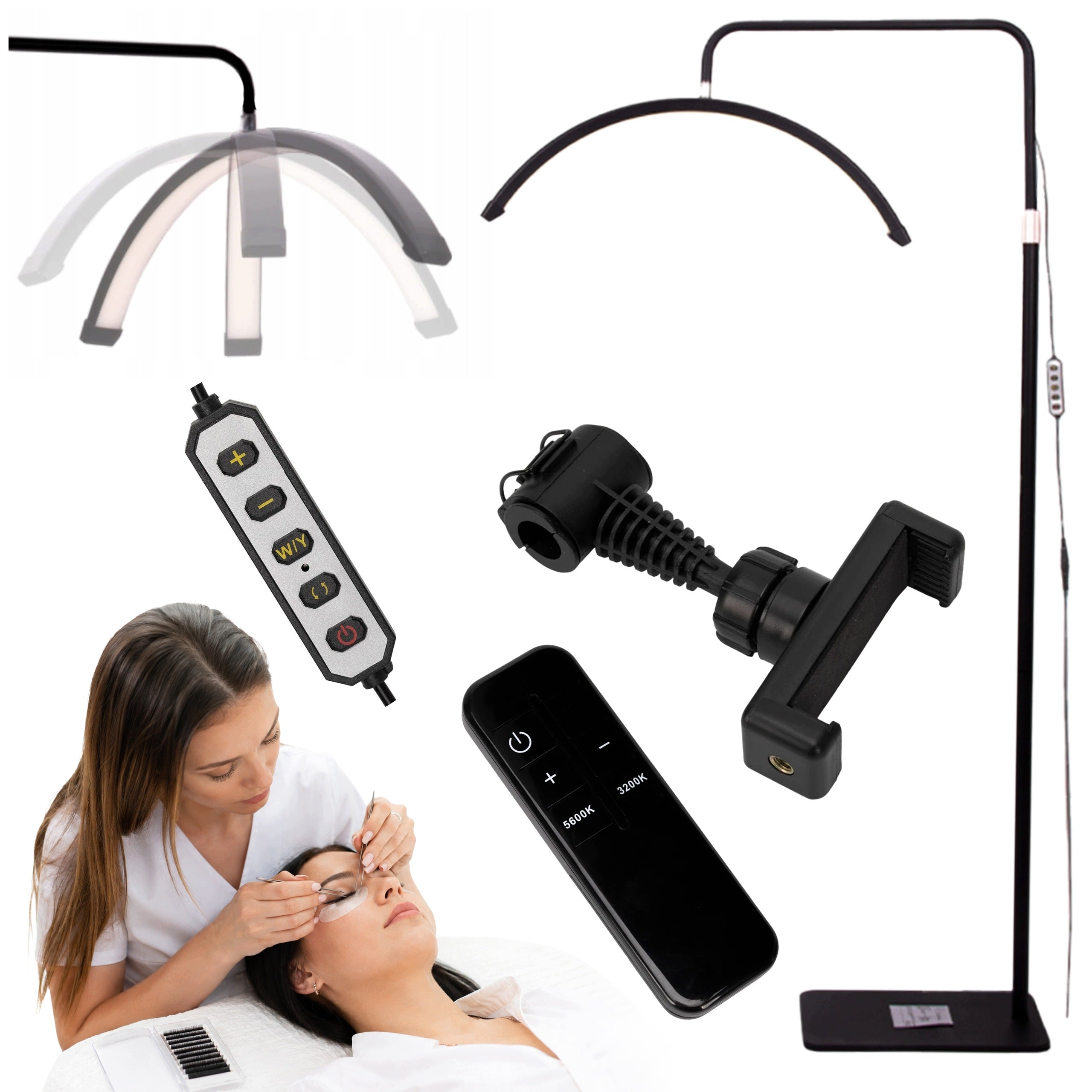 40W LED Crescent Bow Cosmetic Lamp for Eyelash Extensions Adjustable
