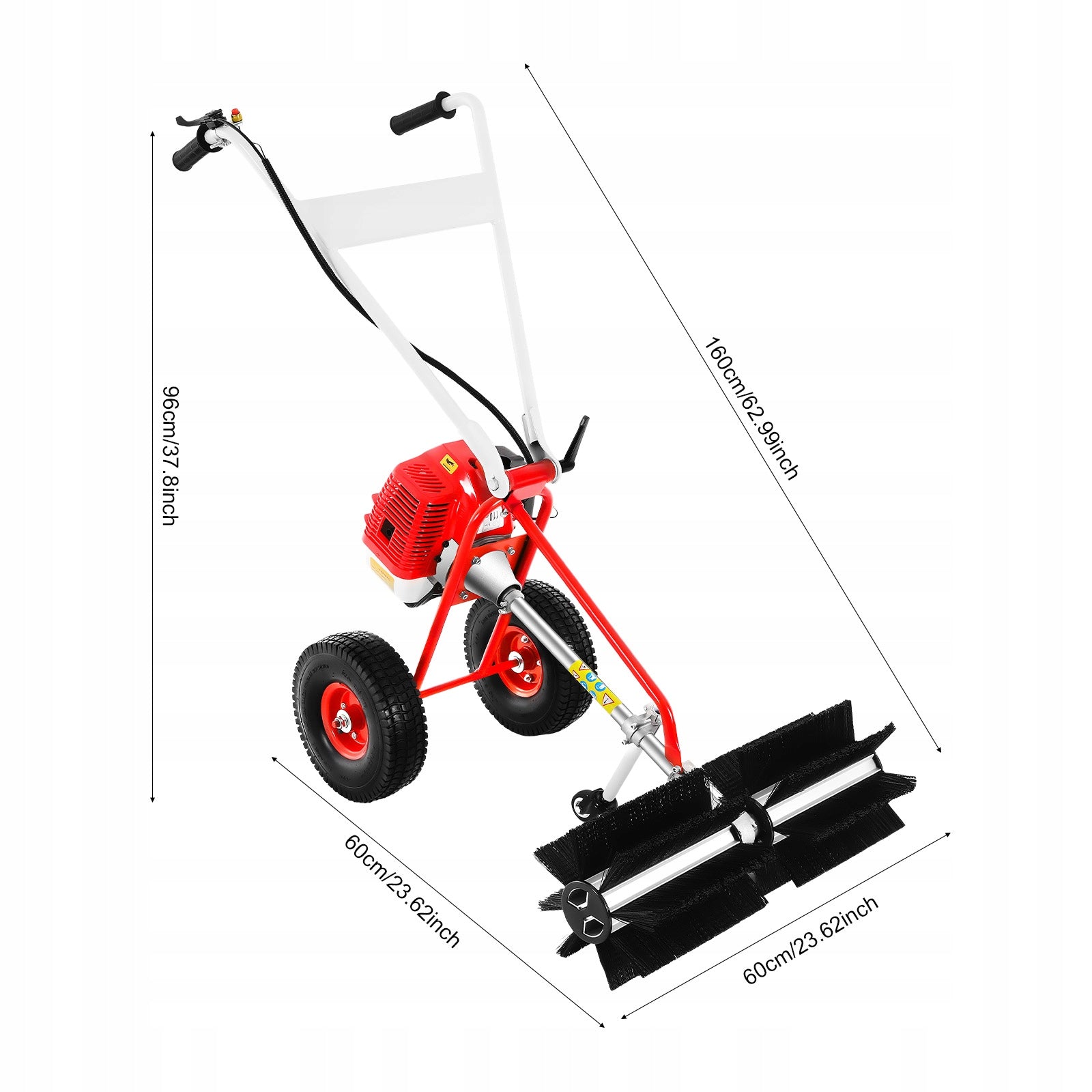 43CC GASOLINE-POWERED LAWN YARD SWEEPER HAND-PUSHED WORKING WIDTH 60CM Packaging status original