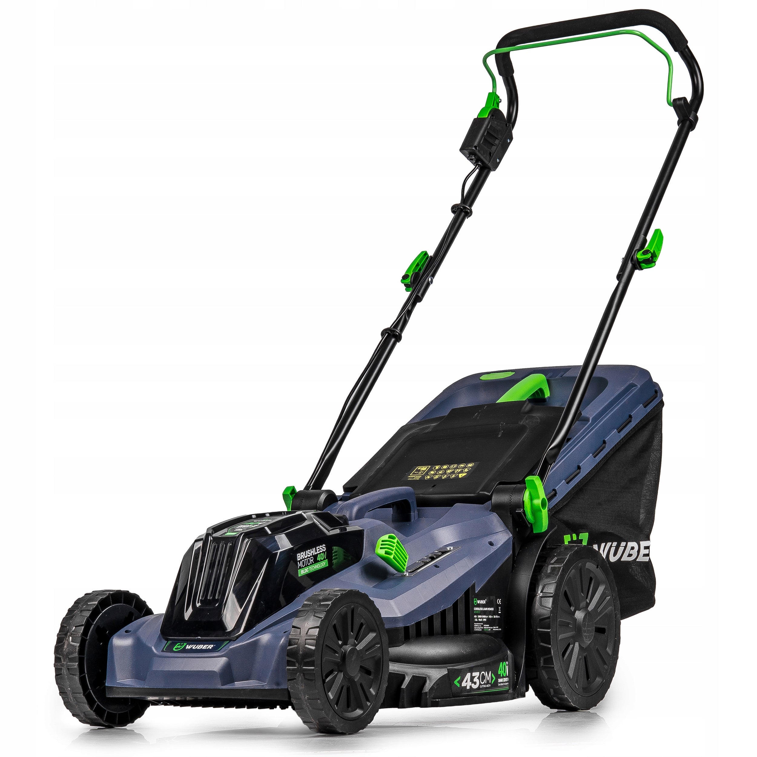 43CM BRUSHLESS CORDLESS LAWN MOWER FOR GRASS 2X AKU 6 AH STRONG WUBER Packaging status original