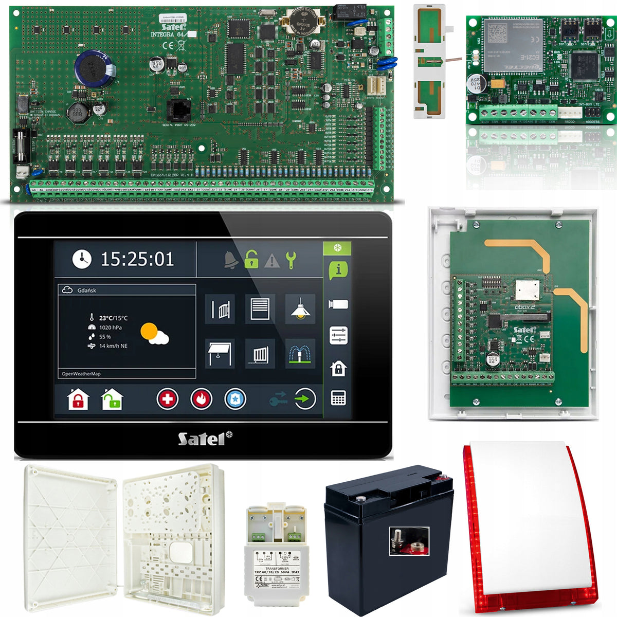 [43b] Alarm Kit Integra 64 + INT-TSI-B + INT-GSM LTE + ACU-220 SATEL