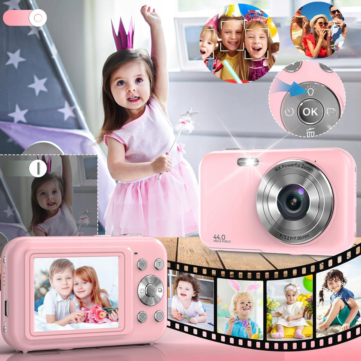 44 MP 1080P ZOOM 16X DIGITAL CAMERA + 32GB SD CARD FREEBIE Brand no brand
