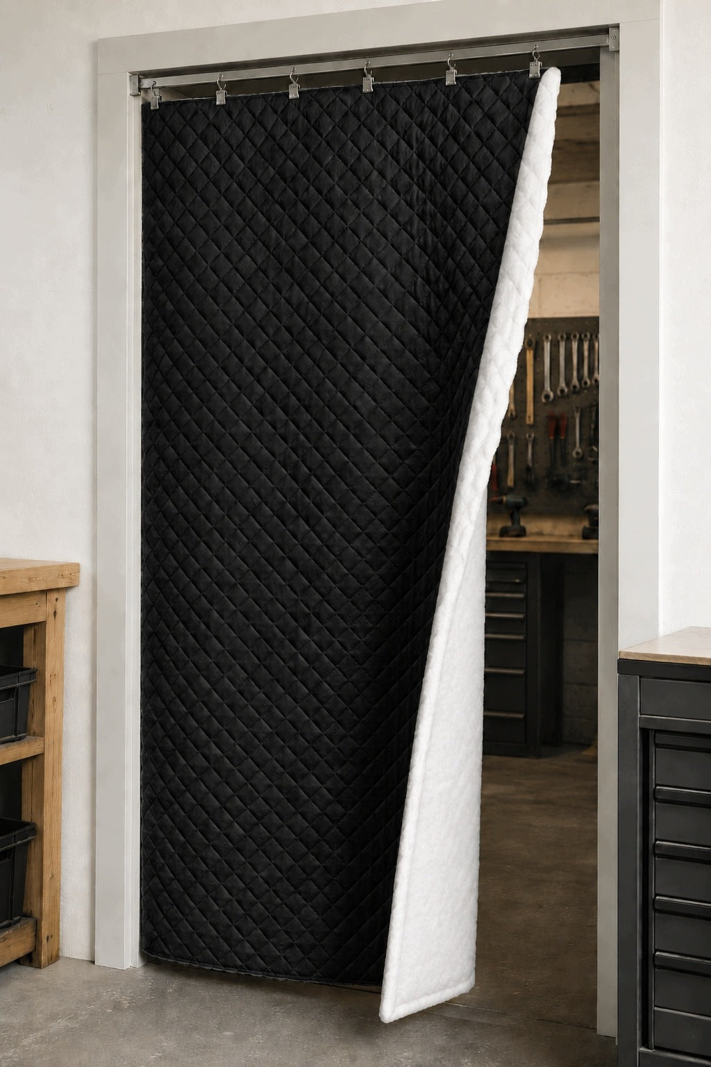 440g BLACK Kotara Curtain Partition in garage house Warming One-sided