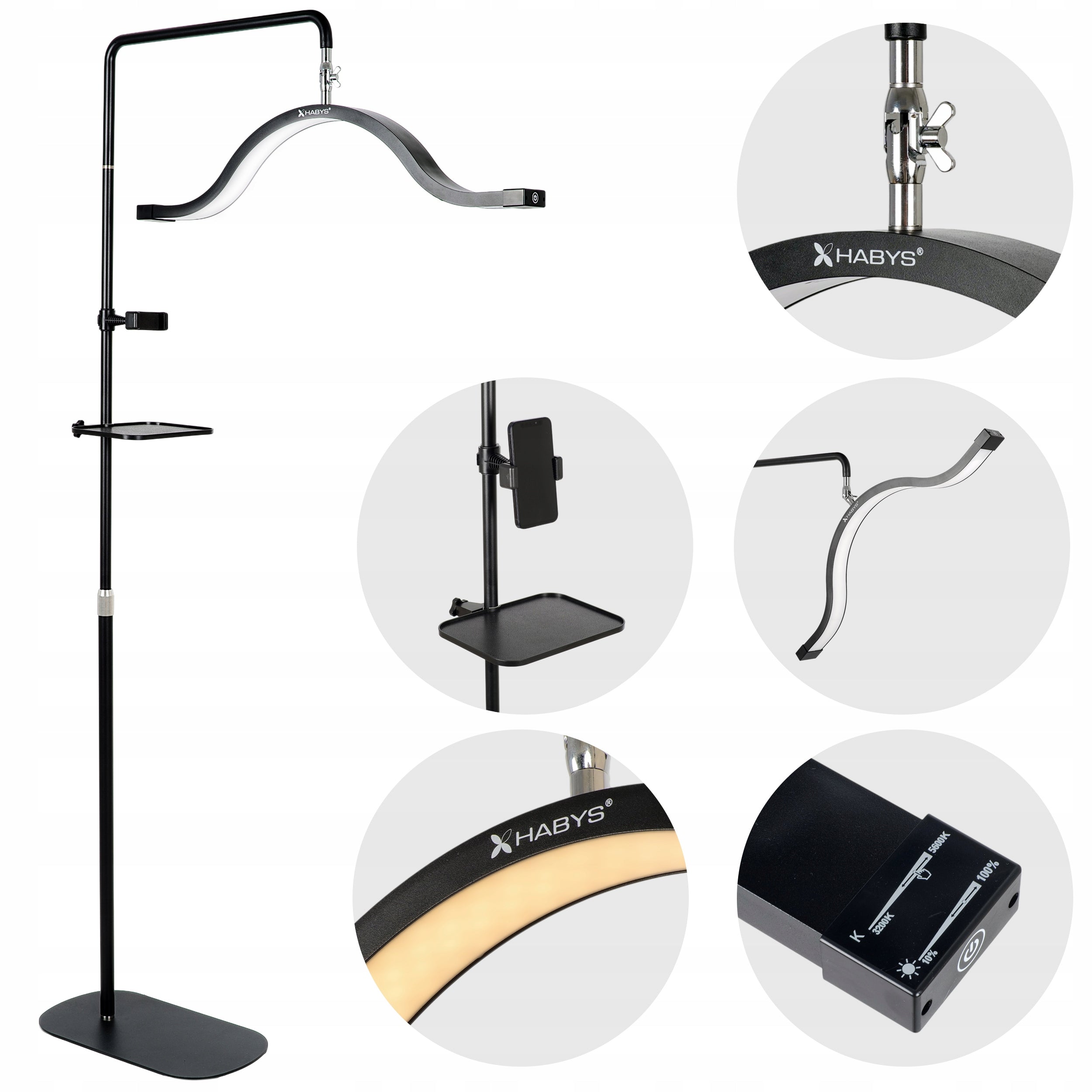 45W LED COSMETIC LAMP FOR EYEBROW EYELASH EXTENSIONS FLOOR MAKEUP Brand Habys