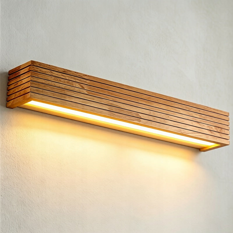 45cm Nordic Solid Wood LED Vanity Light 6W 3000K Wall Lamp