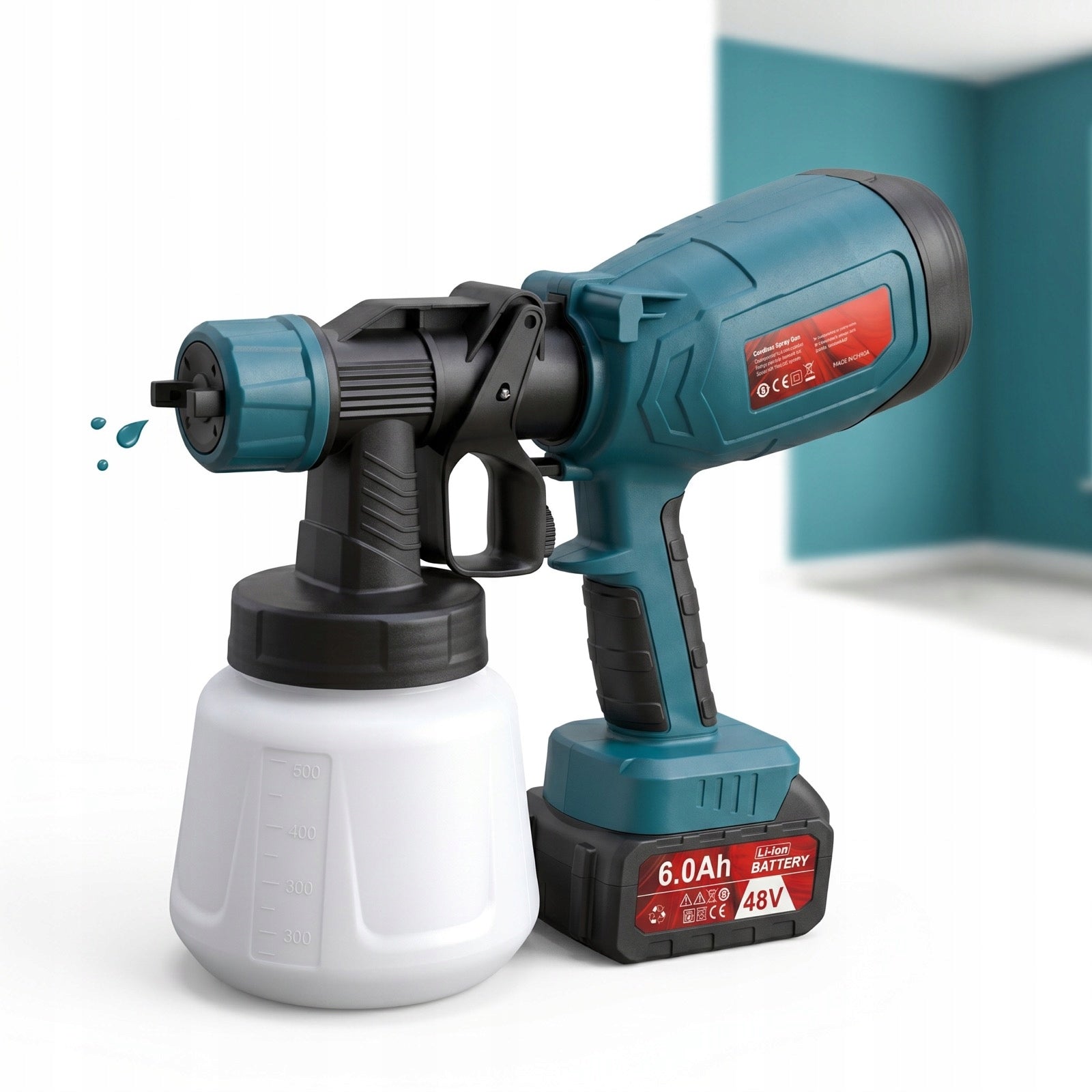 48VF Cordless Paint Gun 6000mAh Electric Blue Brand Yofidra