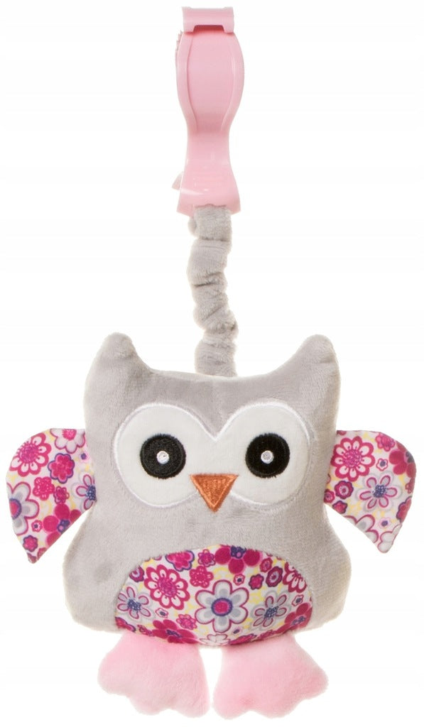 4BABY TOY SQUEAKER OWLS FOR STROLLER CAR SEAT BED PINK