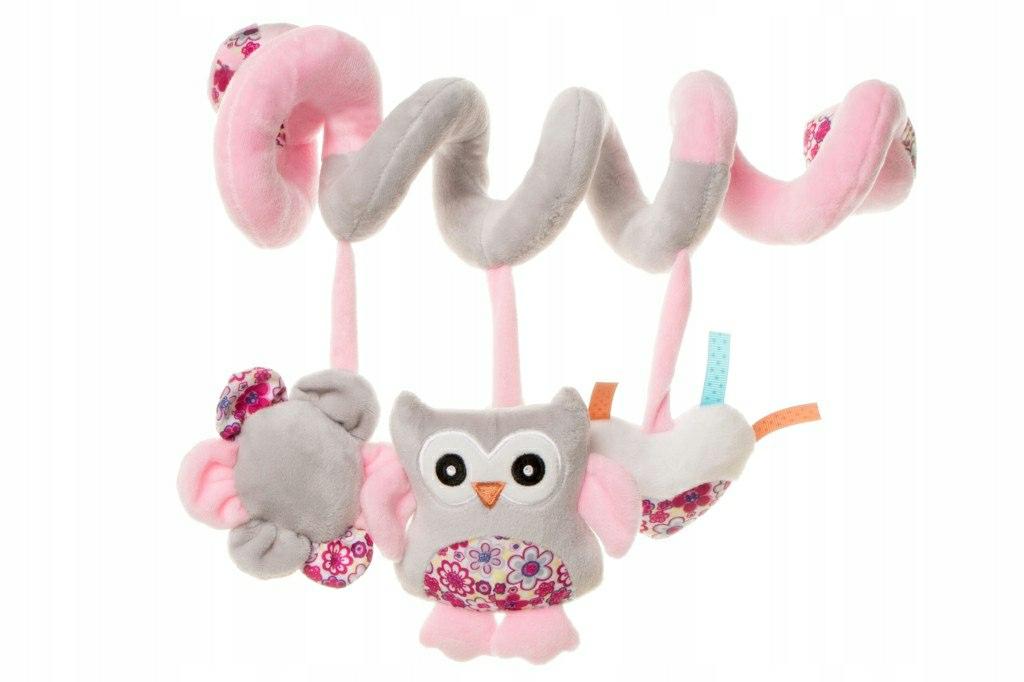 4BABY plush spiral pendant owl pink