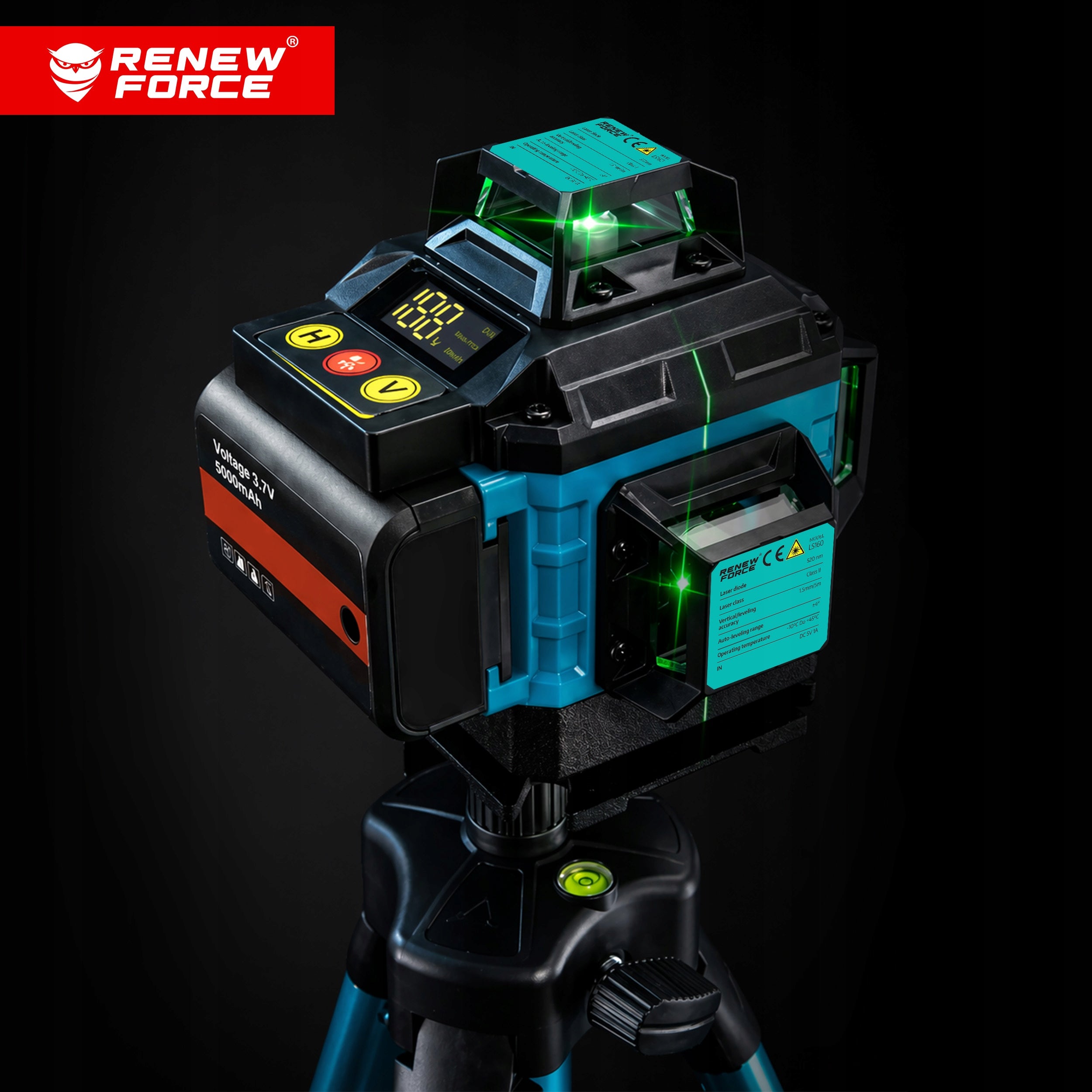 4D 360 16 LINE PLANE LASER LEVEL REMOTE CONTROL + TRIPOD + SUITCASE Brand Renew Force