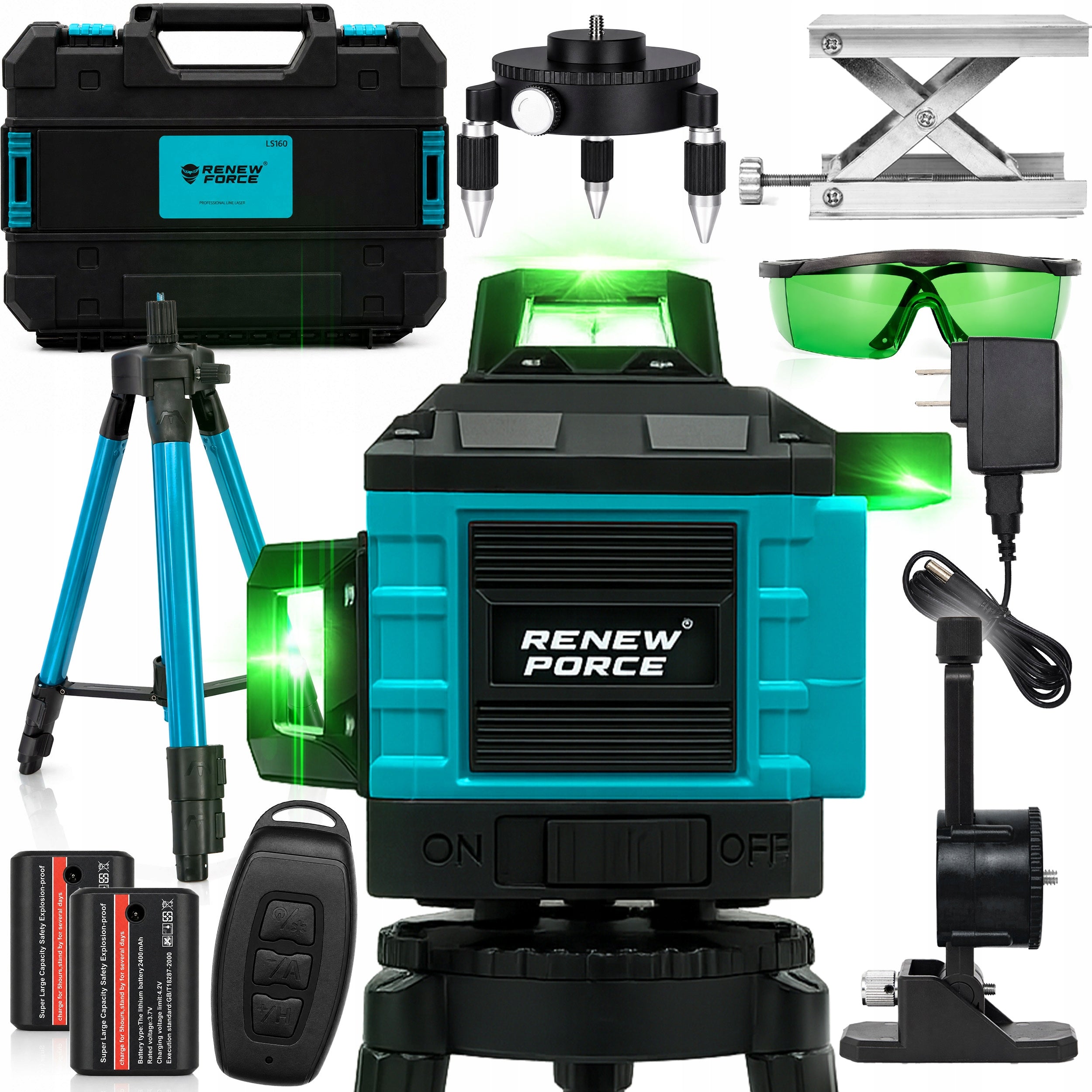 4D 360 16 LINE PLANE LASER LEVEL REMOTE CONTROL + TRIPOD + SUITCASE