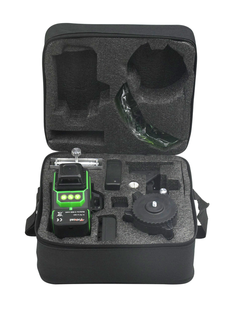 4D 360 DEGREE GREEN SELF LEVELING CROSS LASER LEVEL Power supply rechargeable battery