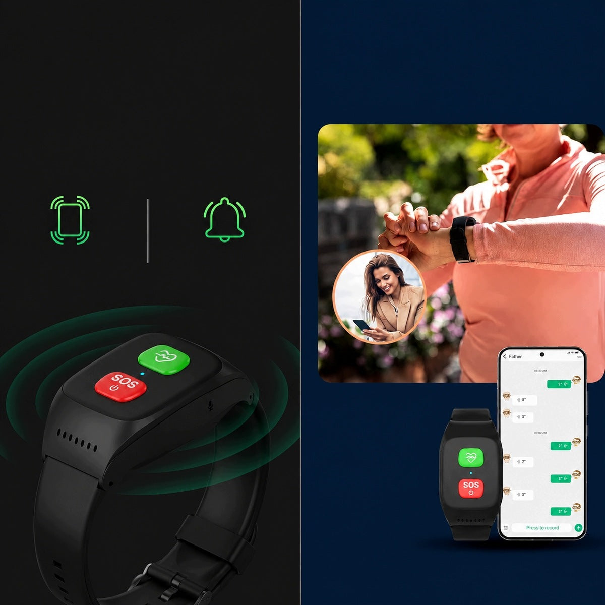 4G GPS WATCH FOR SENIORS WITH SOS BUTTON AND FALL DETECTION Packaging status original