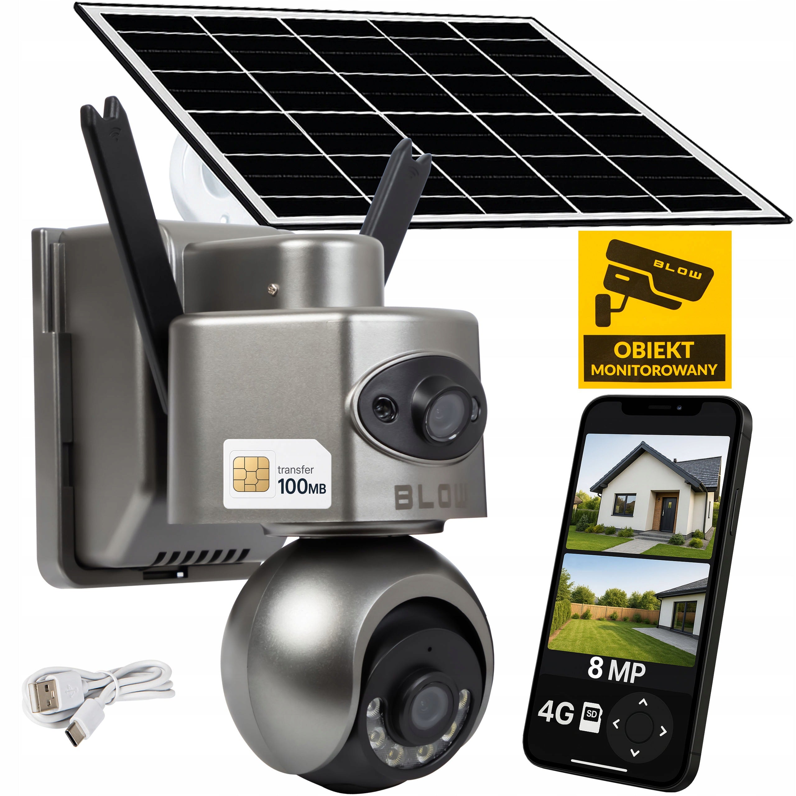4G LTE CAMERA FOR SIM SOLAR 8MP IP66 2 PTZ SMART WIRELESS LENSES