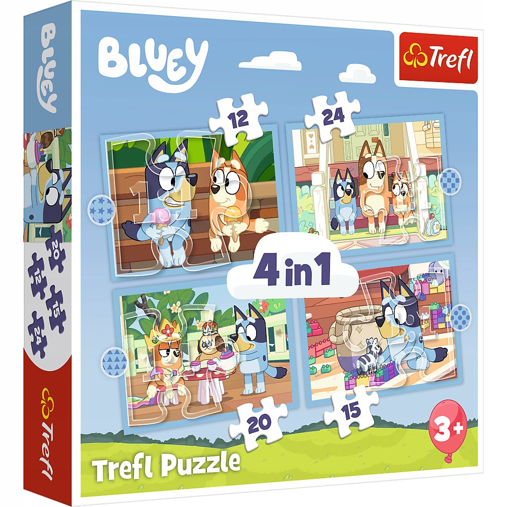 4IN1 BLUEY PUZZLE AND ITS WORLD TREFL