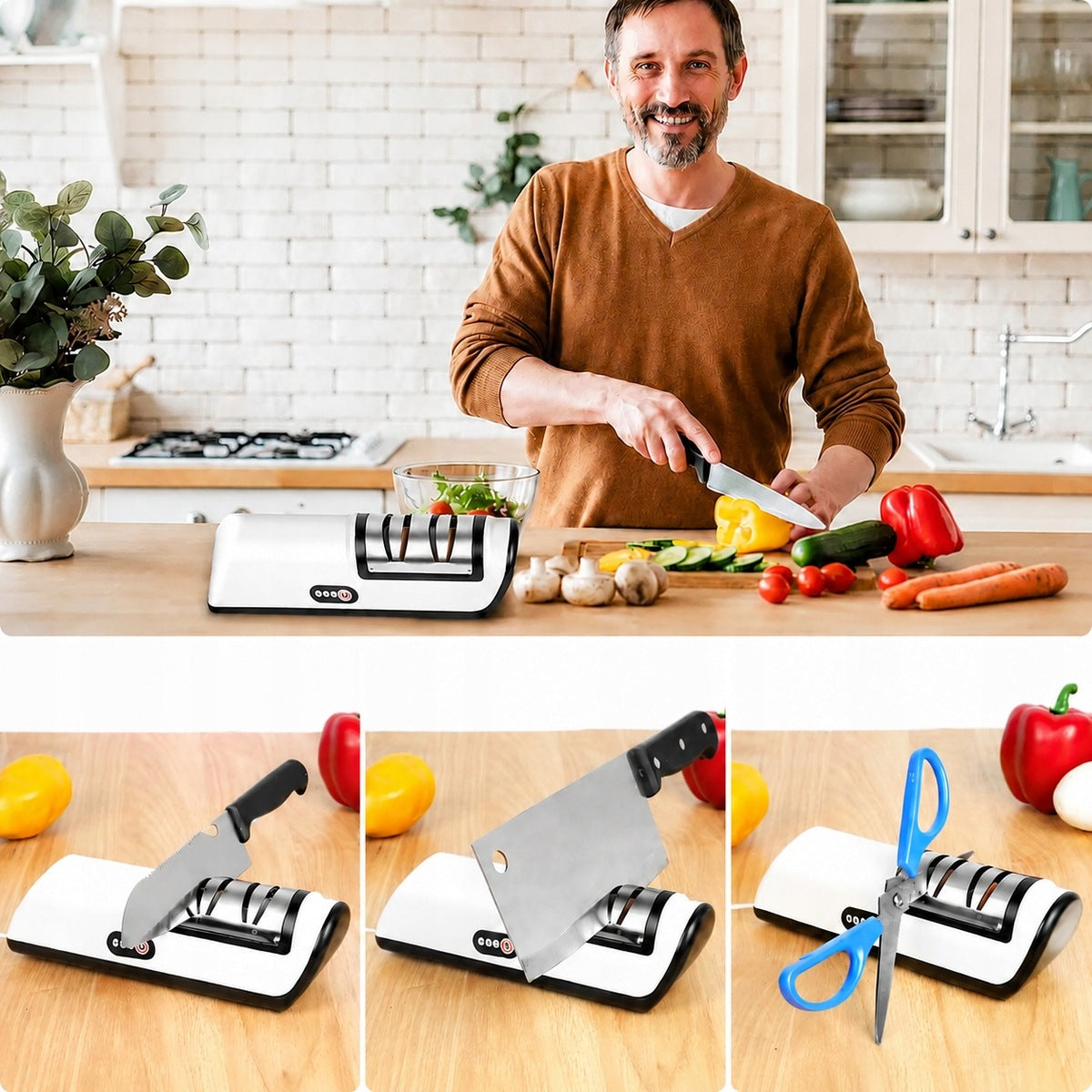 4IN1 ELECTRIC DIAMOND KNIFE SHARPENER FAST KITCHEN SHARPENER Product weight with unit packaging 0.332 kg