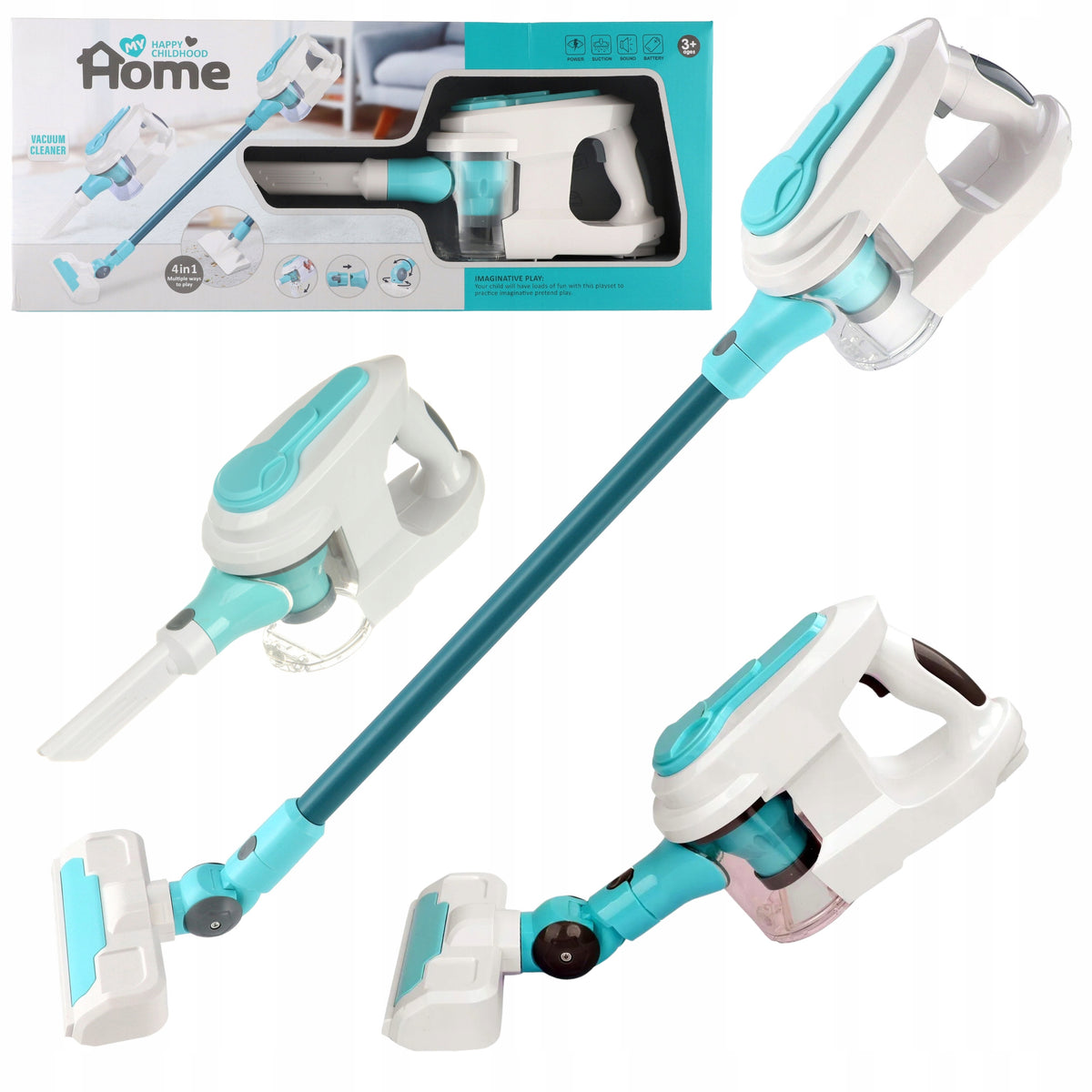 4IN1 HANDHELD VERTICAL VACUUM CLEANER 3 TIPS SOUND LIGHT SUCTION
