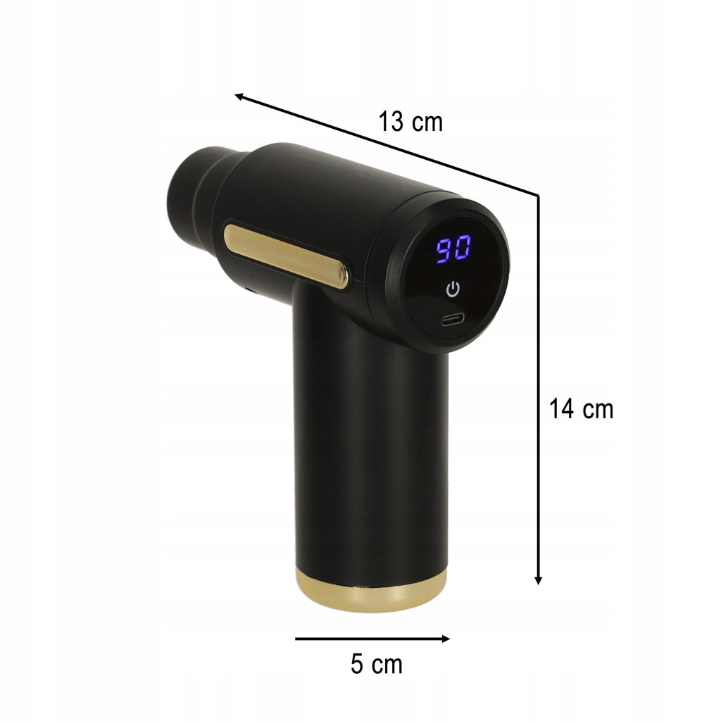 4IN1 LED MASSAGE GUN 99 LEVELS BACK AND BODY MASSAGER BLACK Packaging status original
