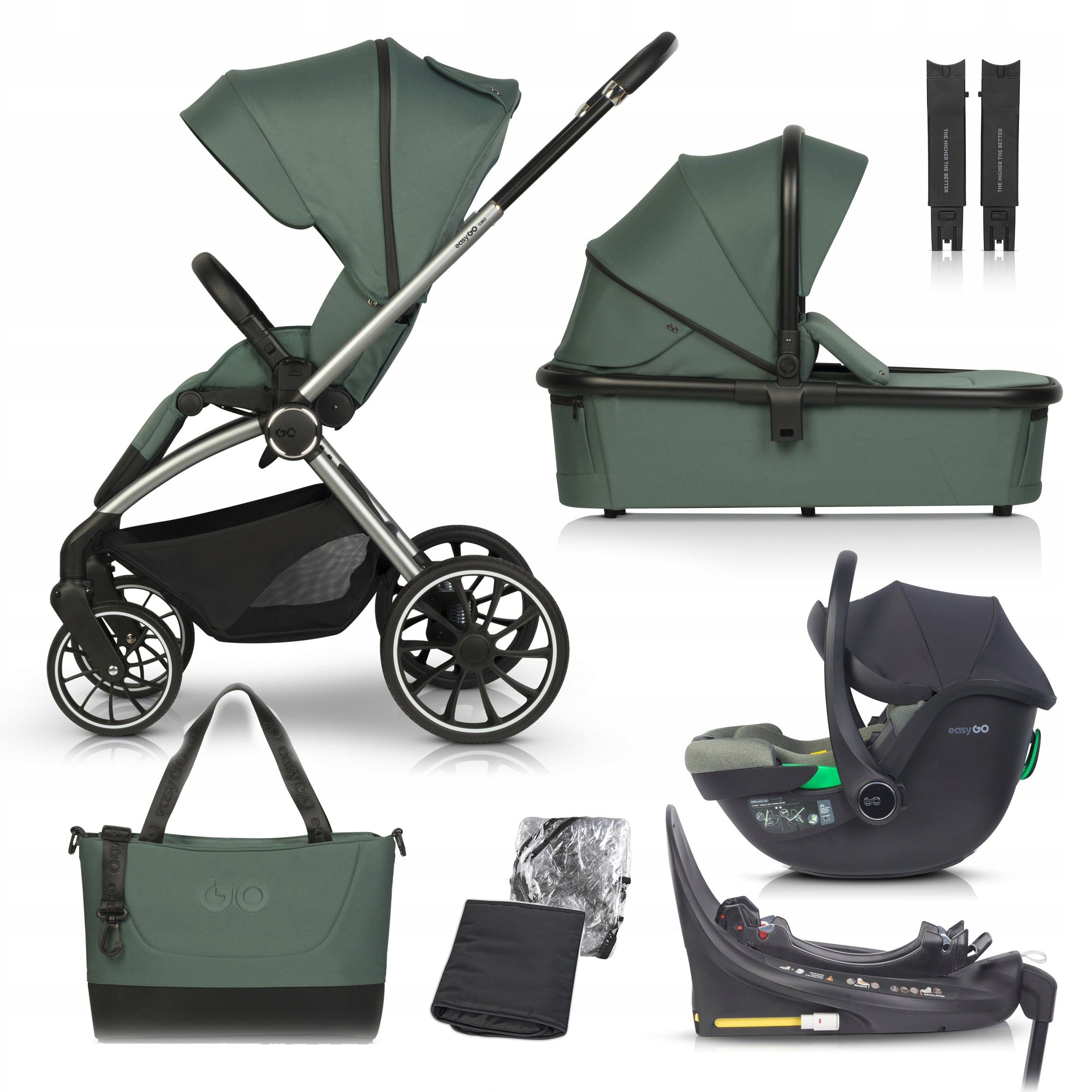 4IN1 MULTIFUNCTION STROLLER+ SWIVEL SEAT BASE + ACCESSORIES + ADAPTERS X2