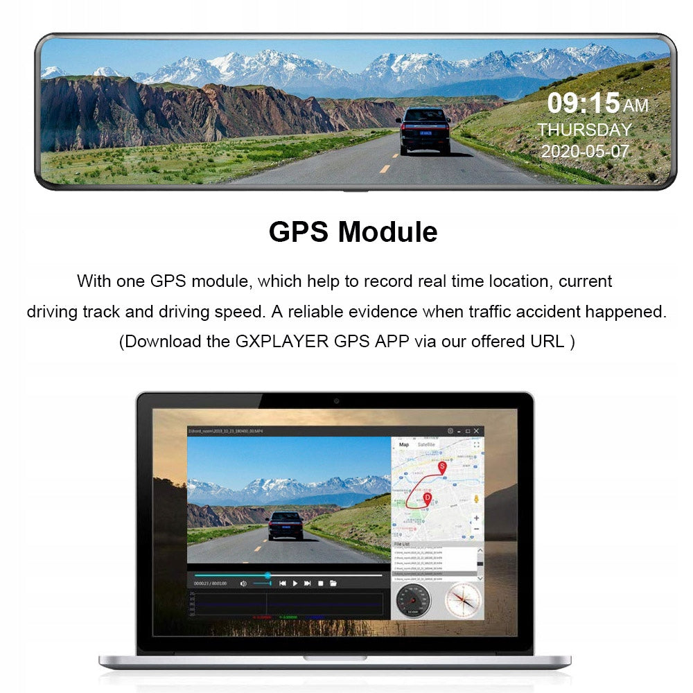 4K DVR Mirror WiFi GPS Reversing Camera Model HA410