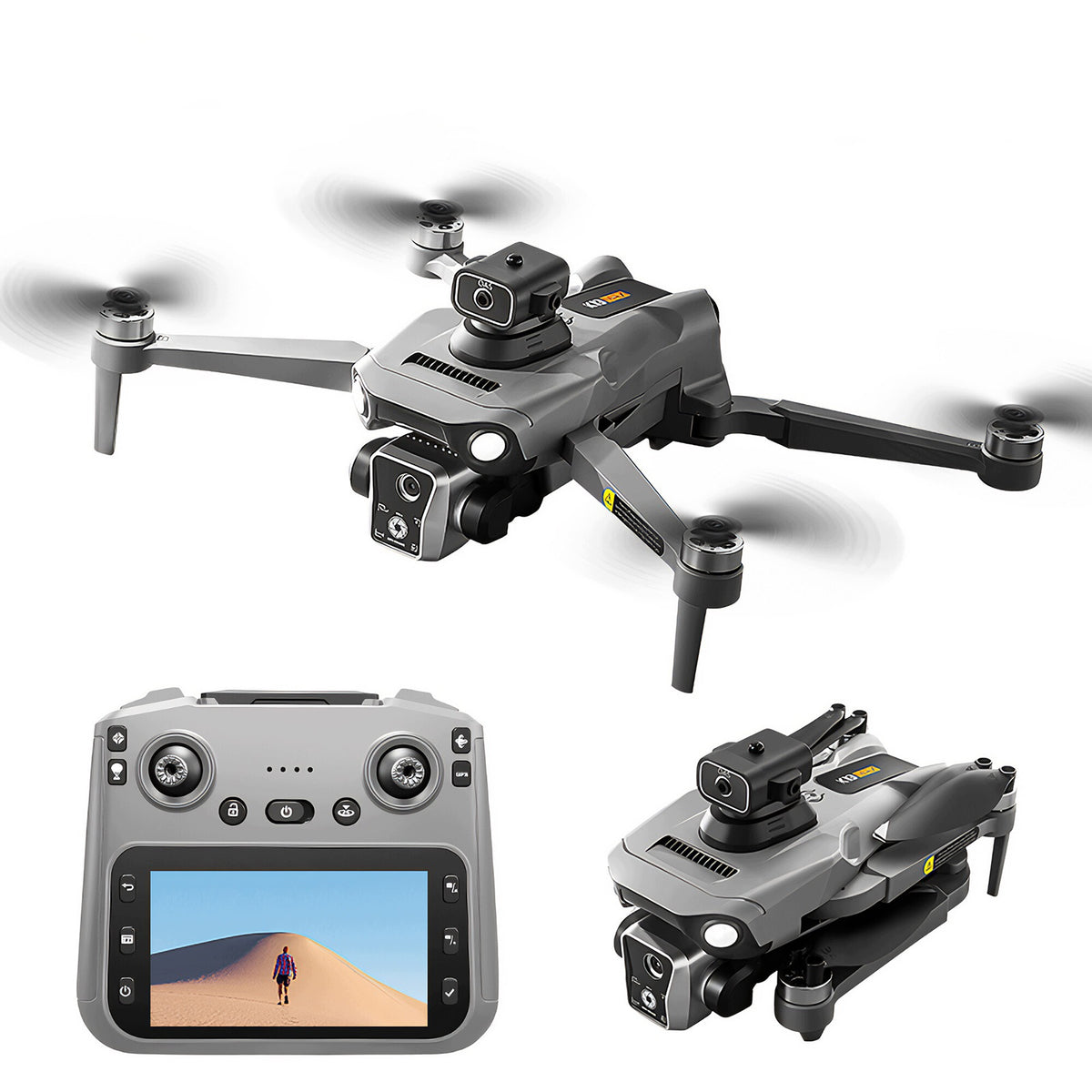 4K GPS Drone with Camera Obstacle Avoidance Screen Remote and 3 Batteries Manufacturer code PDD