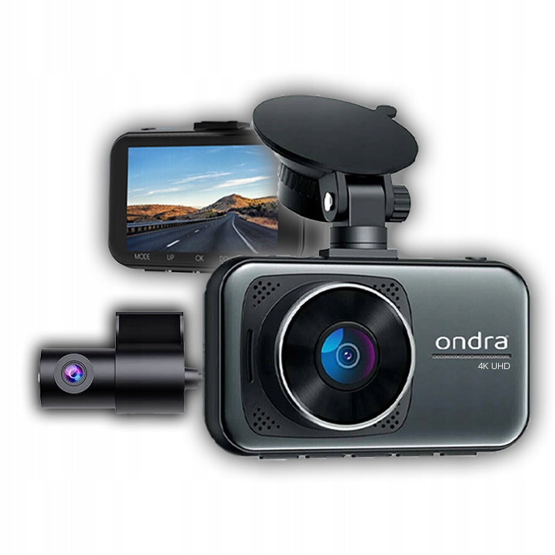 4K VIDEO RECORDER 4K UHD DASH CAM FRONT REAR POLISH GPS MENU Model Rejestrator jazdy D1