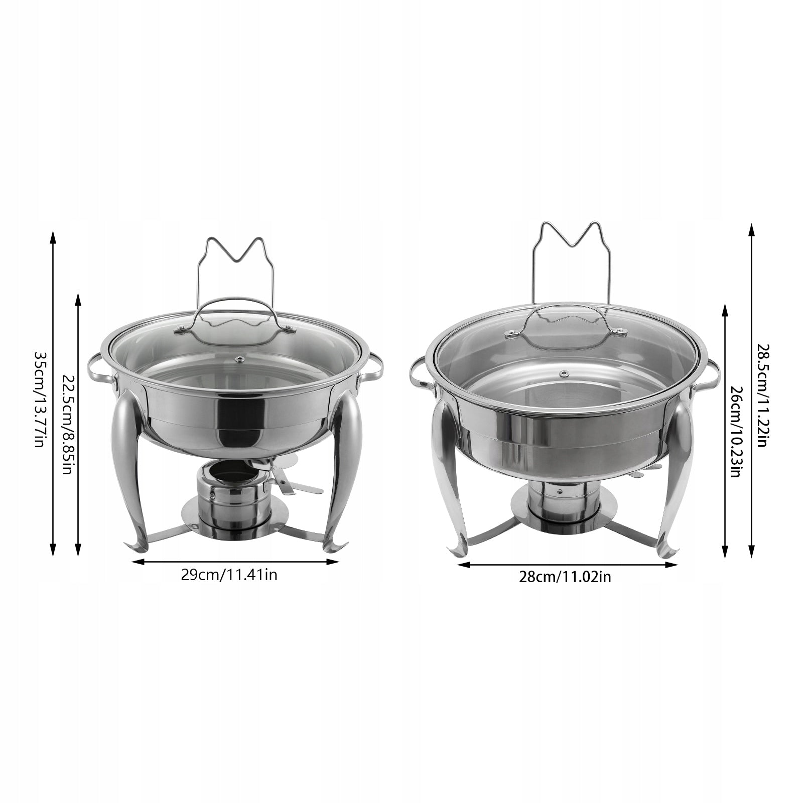 4L Circle Stainless Steel Chafing Dish, Chafing Dish Buffet Warmer EAN (GTIN) 747495452012