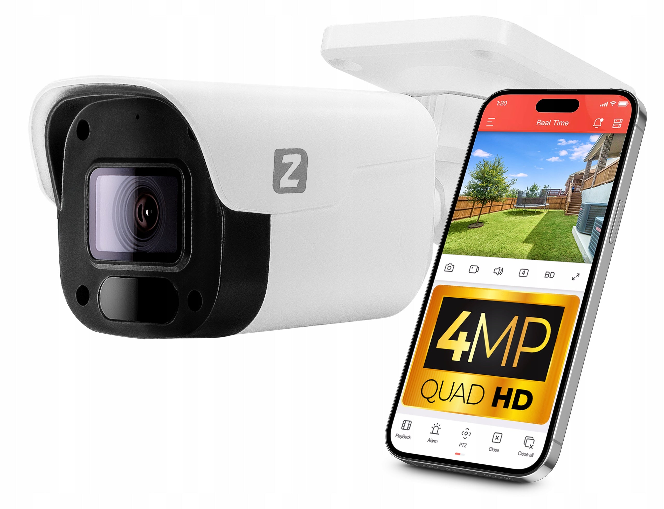 4MPx 30m IR 3.6mm Outdoor PoE IP Camera + IP66 AUDIO