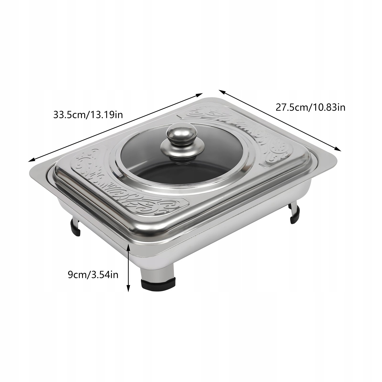 4PCS Buffet Trays Rectangular Buffet Stainless Steel Manufacturer code dfxhbdxrgb vb