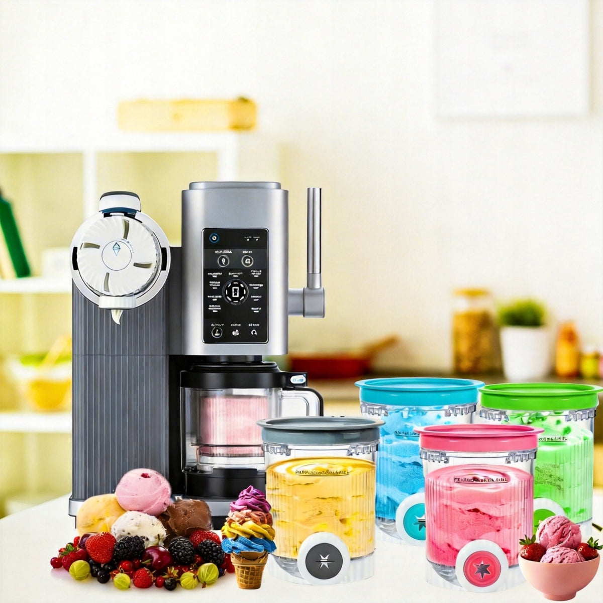 4PCS ICE CREAM CONTAINERS FOR NINJA CREAMI NC700 NC701 WITH LID COLORFUL Brand no brand