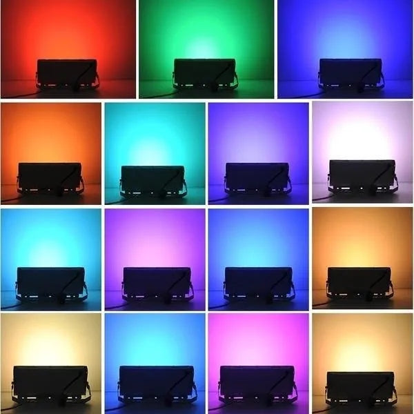 4Pack Floodlight LED Lamp 220V RGB 50W Outdoor Lamp + Remote Control Color white