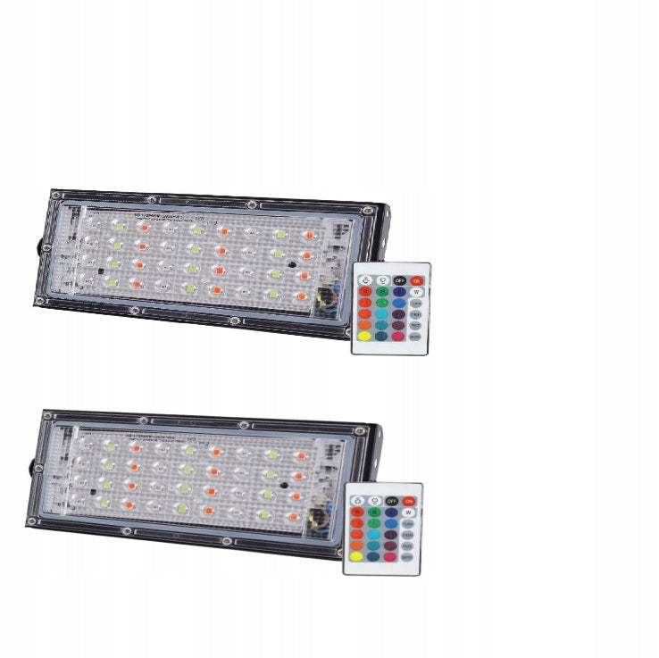 4Pack Floodlight LED Lamp 220V RGB 50W Outdoor Lamp + Remote Control