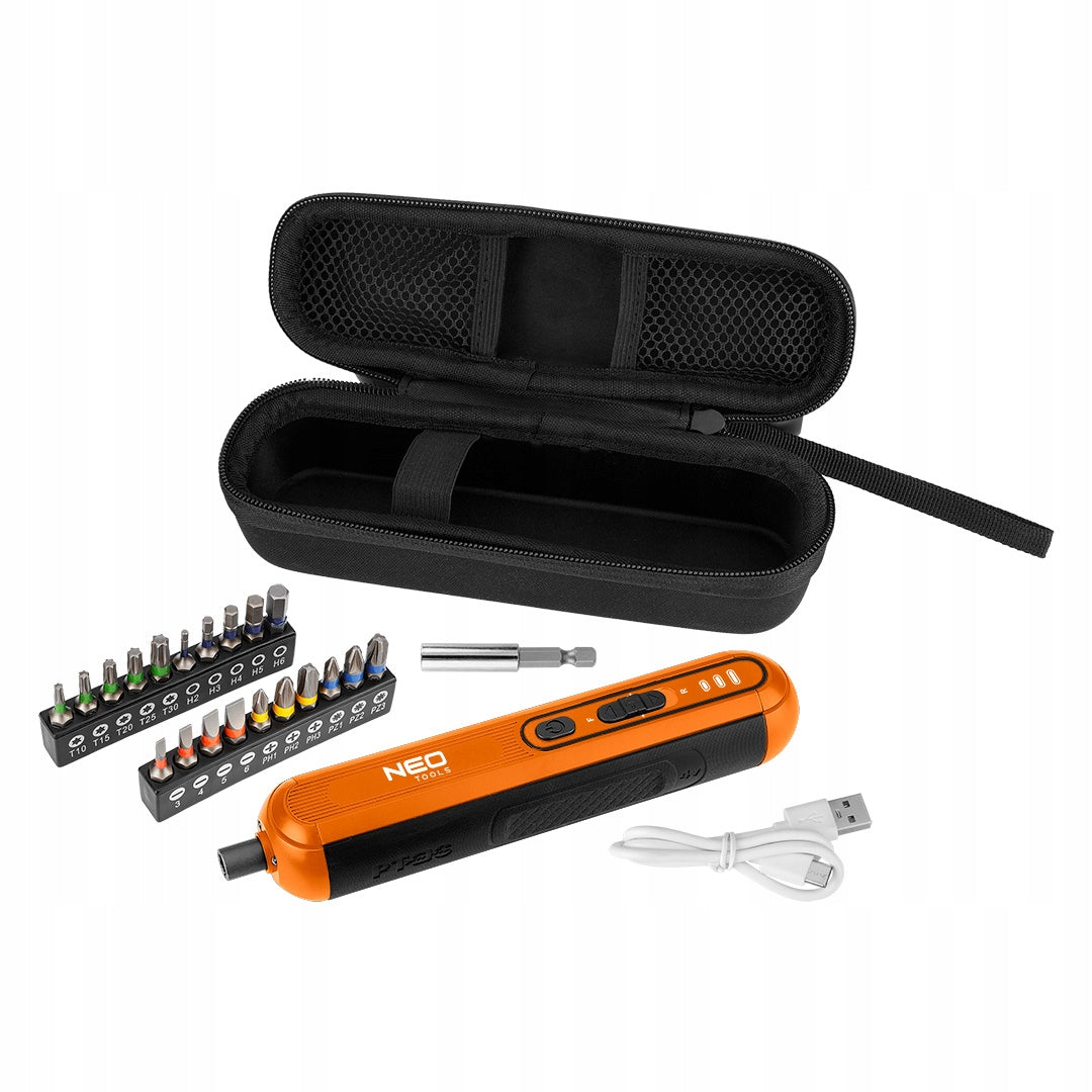 4V CORDLESS SCREWDRIVER, LI-ION, USB-C 04-199 NEO TOOLS