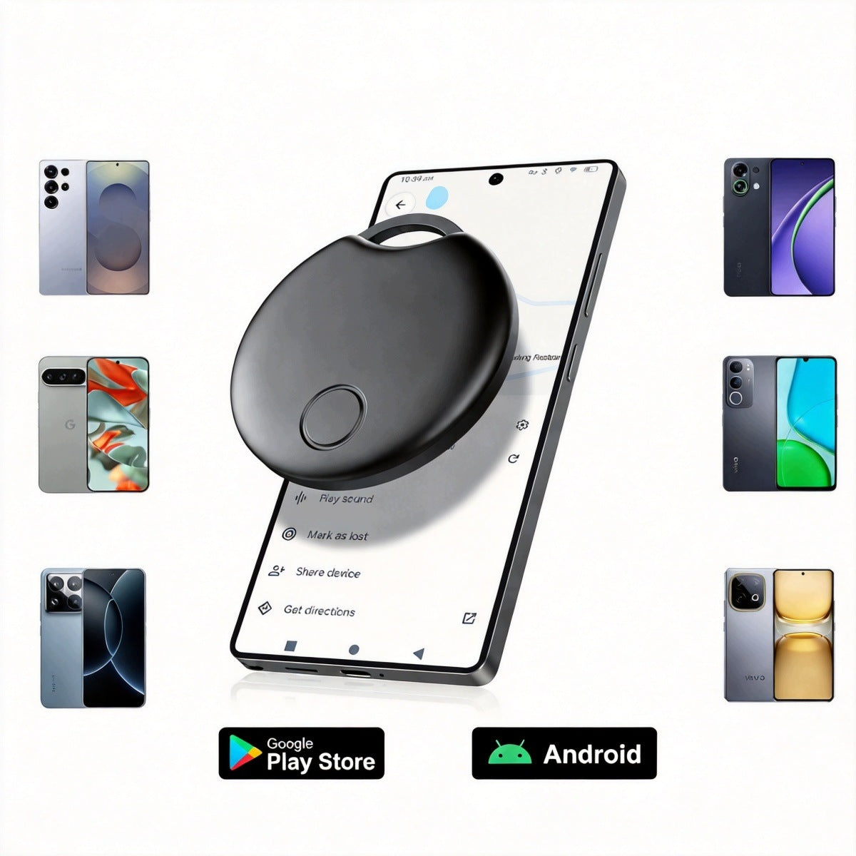 4X GPS LOCATOR ANDROID BT FOR COLLAR LUGGAGE KEY BACKPACK Packaging status original