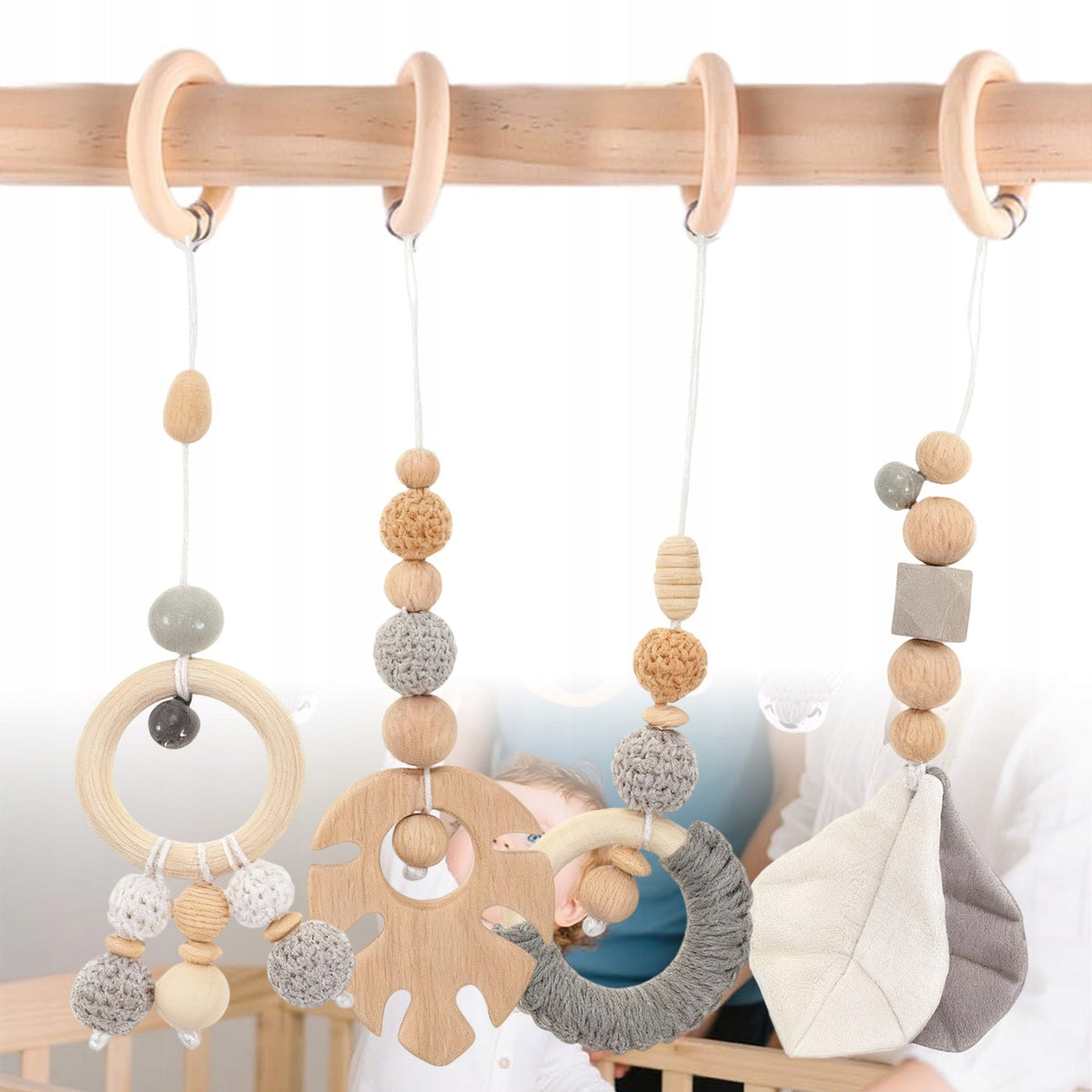 4X GYMNASTIC STAND EDUCATIONAL WOODEN PENDANTS FOR KIDS FOR GIFT