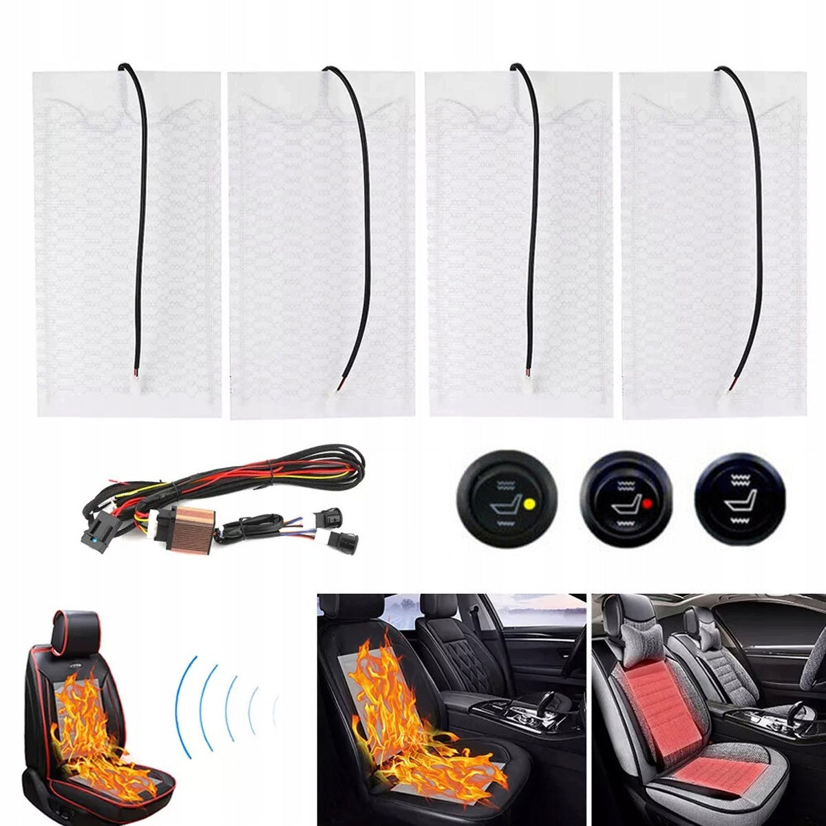 4X HEATING MAT FOR UPHOLSTERY MAT FOR ARMCHAIR 12V 50W HEATED Brand no brand