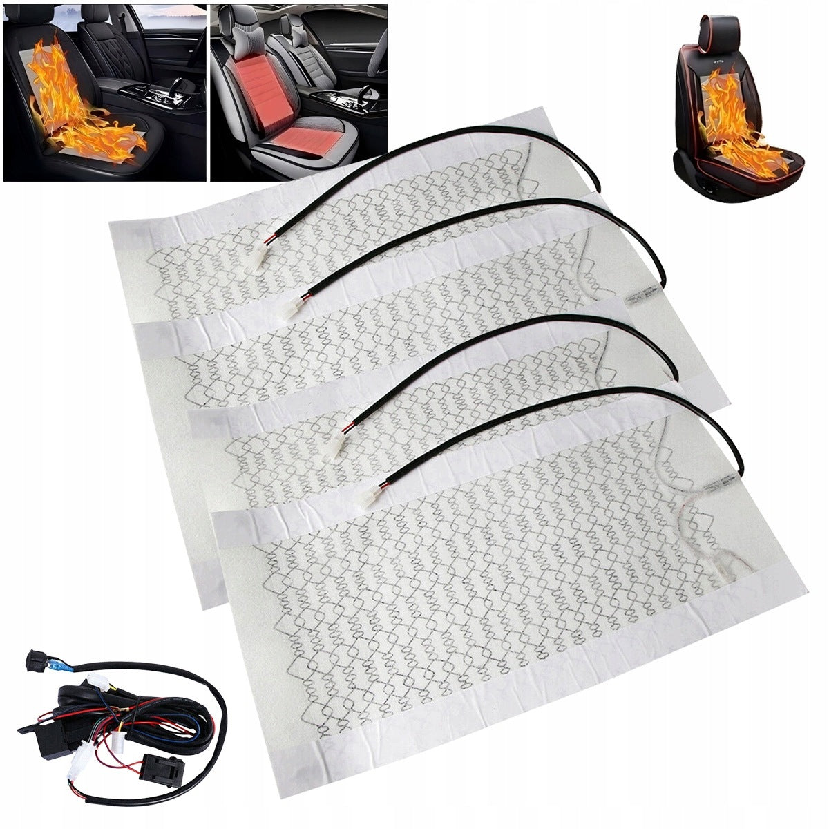 4X HEATING MAT FOR UPHOLSTERY MAT FOR ARMCHAIR 12V 50W HEATED