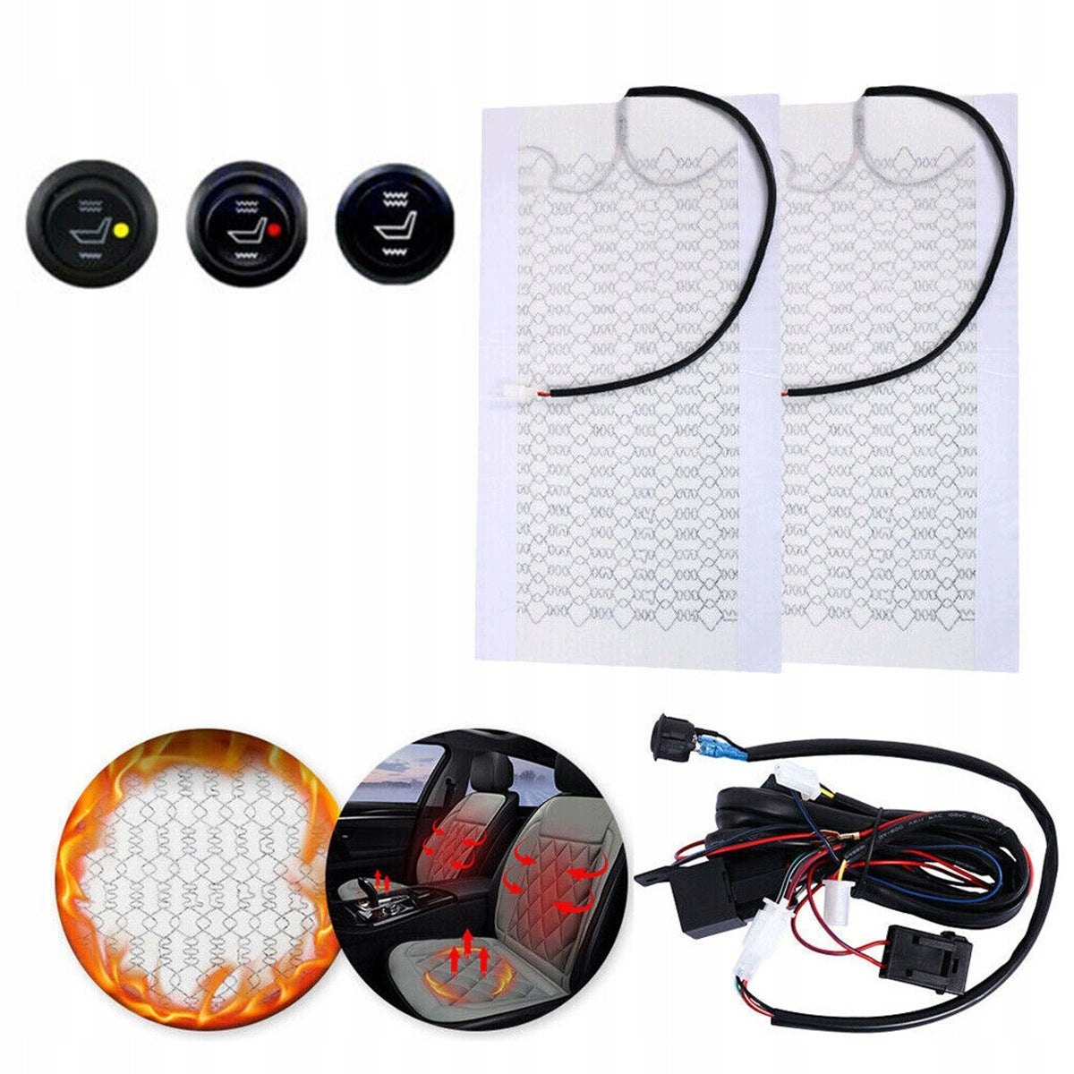 4X HEATING MAT for upholstery mat for armchair 12V 50W HEATED Brand no brand
