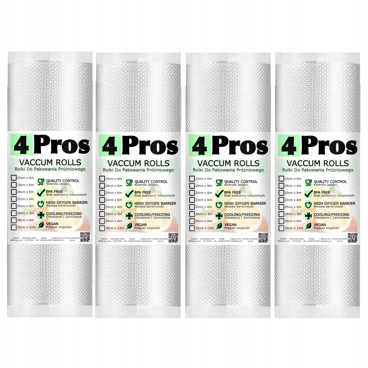 4X MOLETIZED FILM GROOVED ROLL SLEEVE FOR VACUUM SEALER 28cm 6m
