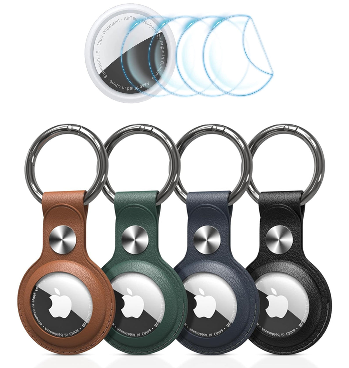 4X PREMIUM PU CASE KEYCHAIN FOR LOCATOR FOR APPLE AIRTAG 2021 / 2026