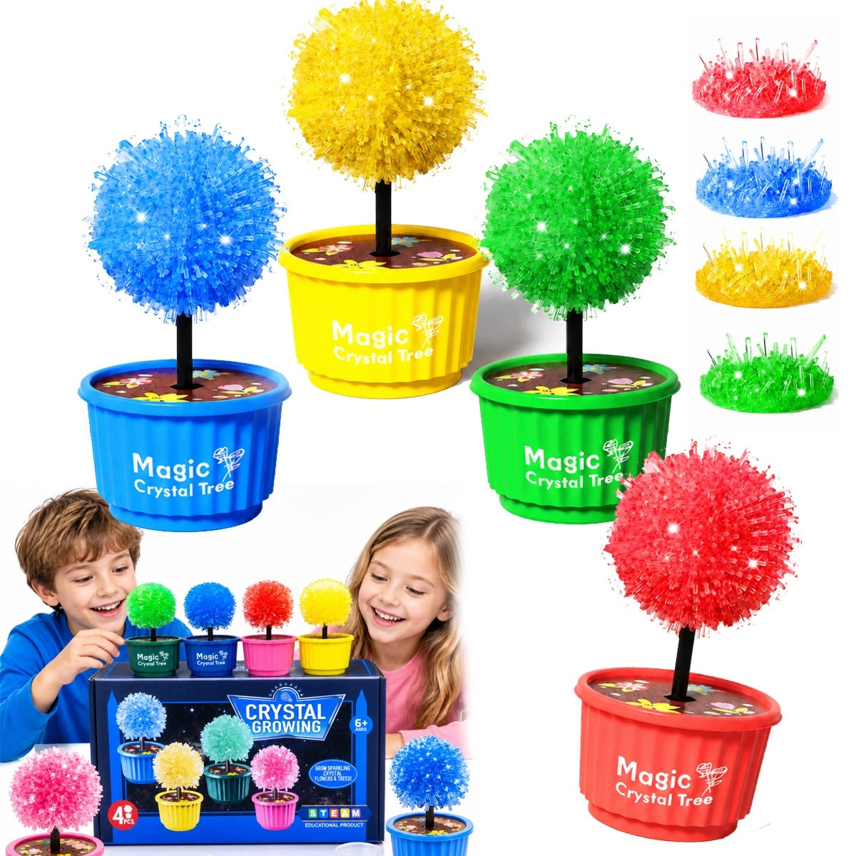 4in1 Crystal Breeding Kit Small Chemist Scientific Experiment For Kids