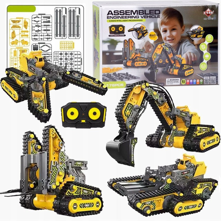 4in1 Folding Kit Construction Machinery Remote Controlled 176-ele RC0694