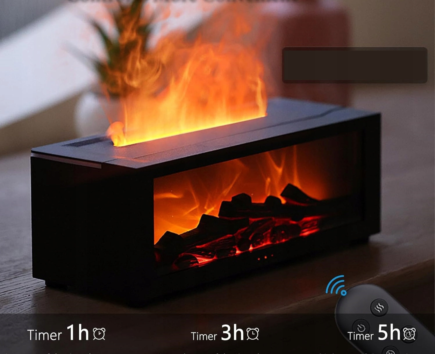 4in1 HUMIDIFIER DIFFUSER LED LAMP IN THE SHAPE OF A FIREPLACE 150ml + REMOTE CONTROL Manufacturer code NAWILŻACZ POWIETRZA DYFUZOR EFEKT PŁOMIENIA