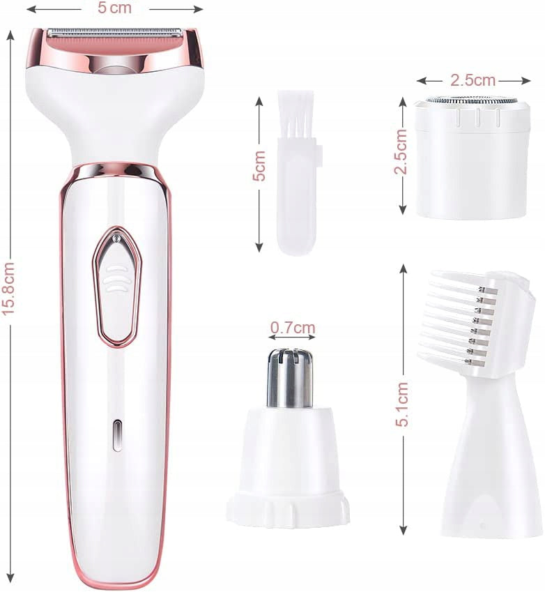 4in1 Wireless Electric Shaver for Women's Underarm and Nose Leg Face Hair removal method not specified
