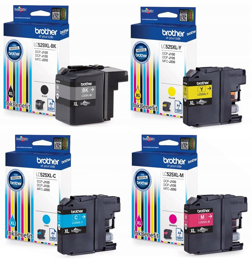 4x BROTHER DCP-J100 DCP-J105 DCP-J200 LC529XL