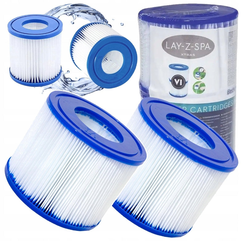 4x Filter cartridge VI Bestway 60311 LayZ-Spa filry for Jacuzzi pump Brand Bestway