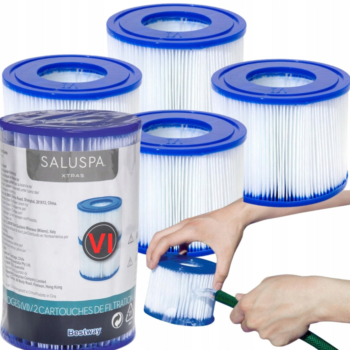 4x Filter cartridge VI Bestway 60311 LayZ-Spa filry for Jacuzzi pump
