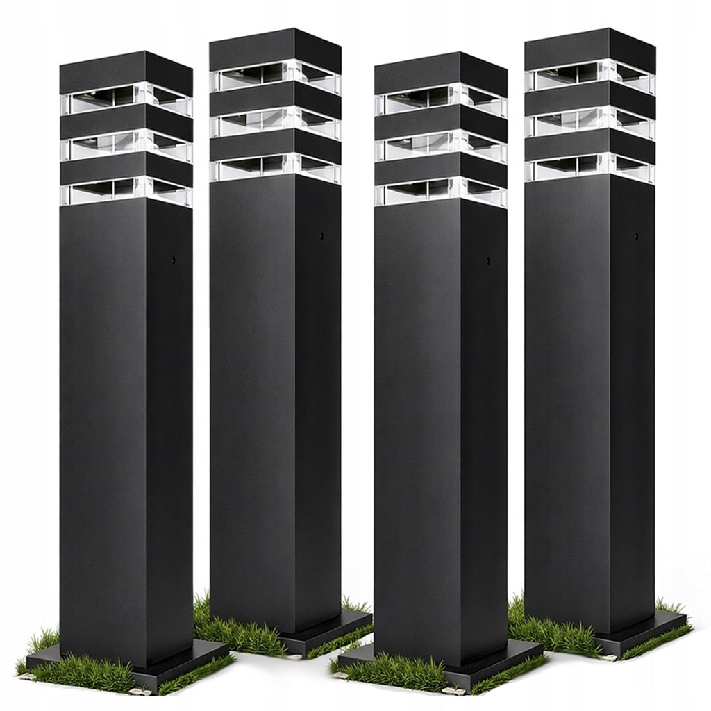 4x GARDEN LAMP STANDING LED Post 60 cm Black Outdoor E27 IP54